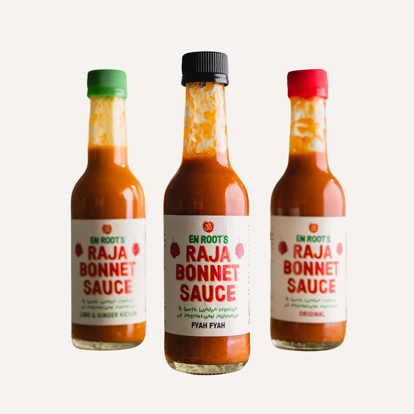 Raja Bonnet Sauces Trio, OG, Lime and Ginger , Fyah Fyah l 250 ml