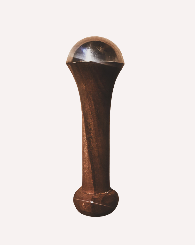 kansa wand , teek wood , brass massage tool